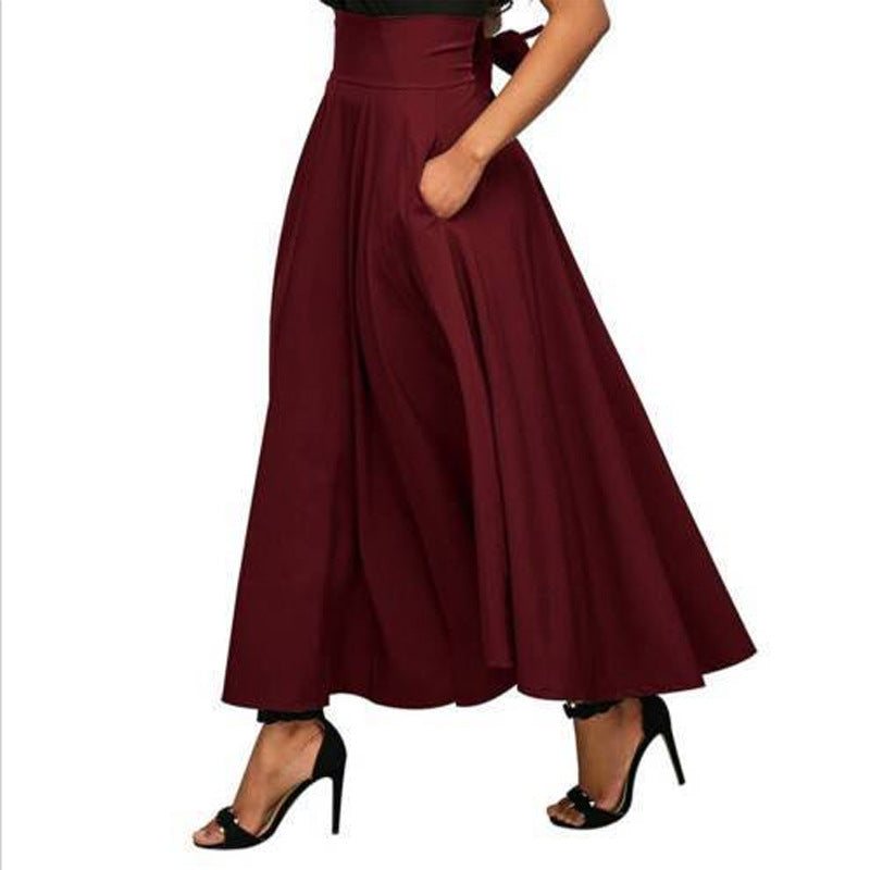 Skirt Versatile Dress Long variant CJNSXZQZ00417-Claret-XL|CJNSXZQZ00417-Claret-M|CJNSXZQZ00417-Claret-L|CJNSXZQZ00417-Claret-S