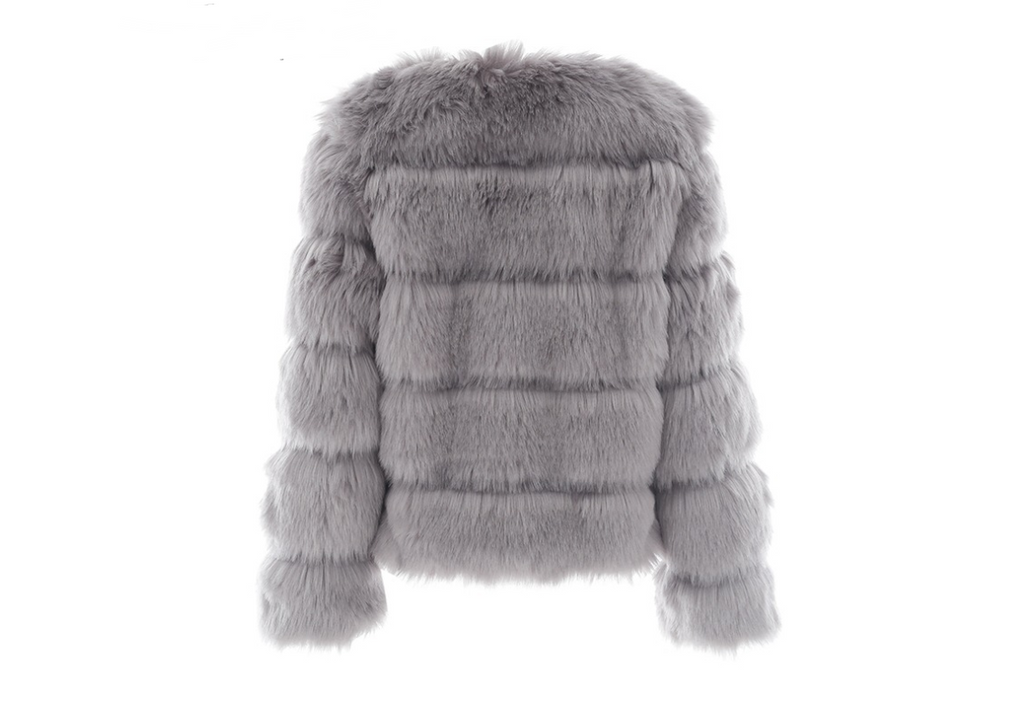 Faux Furry Slim Mink Jacket Short Faux Fur Fur Coat photo 4