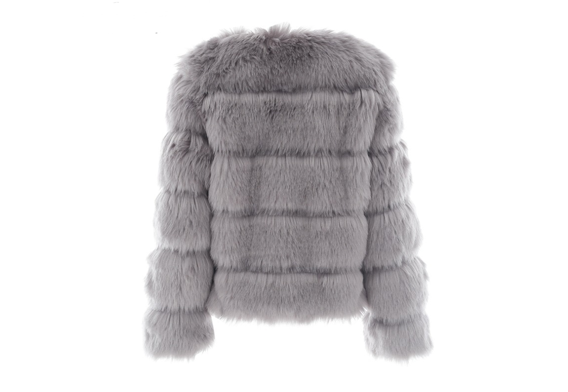 Faux Furry Slim Mink Jacket Short Faux Fur Fur Coat photo 4