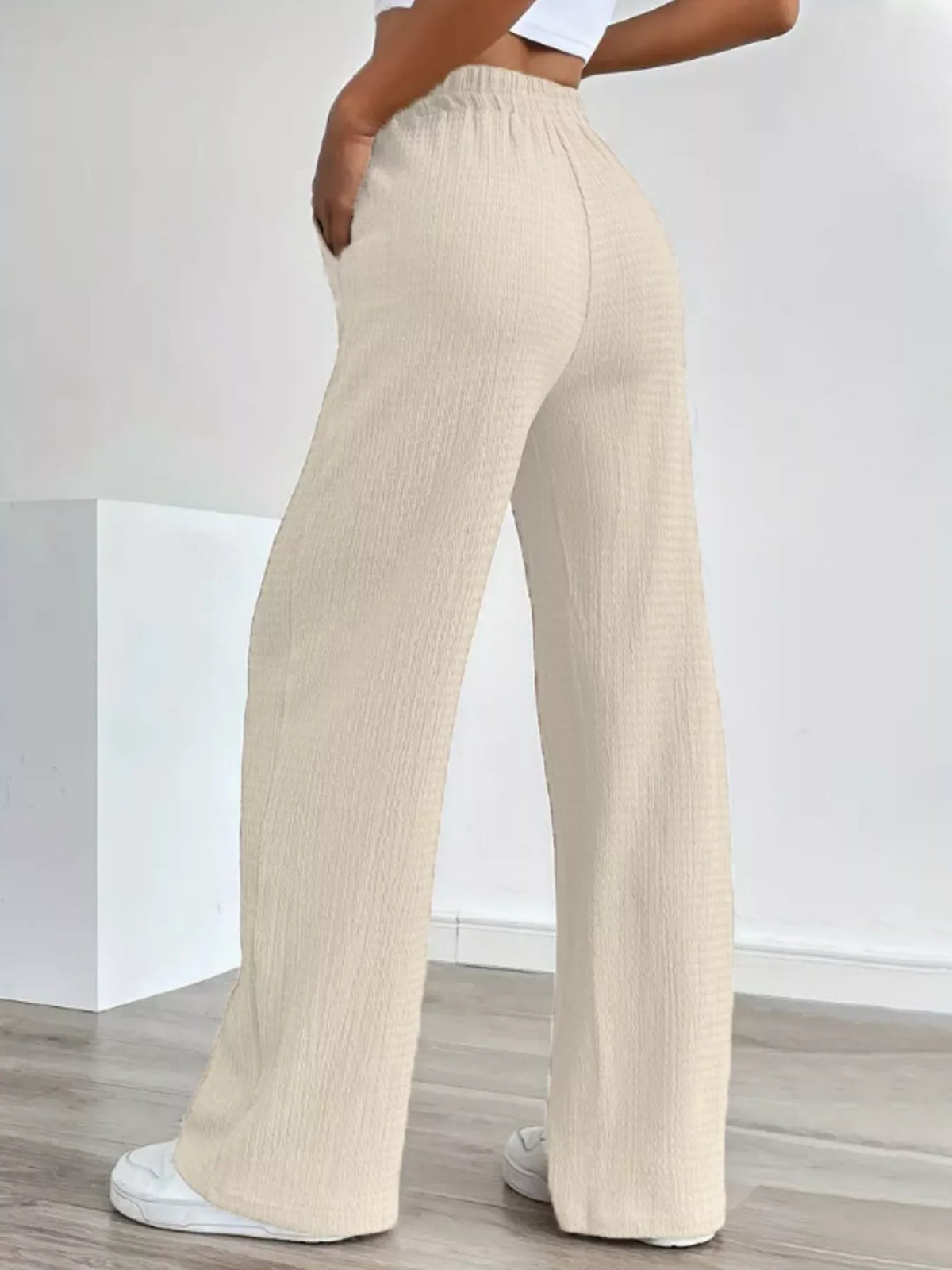 Texture Wide Leg Pants (6)
