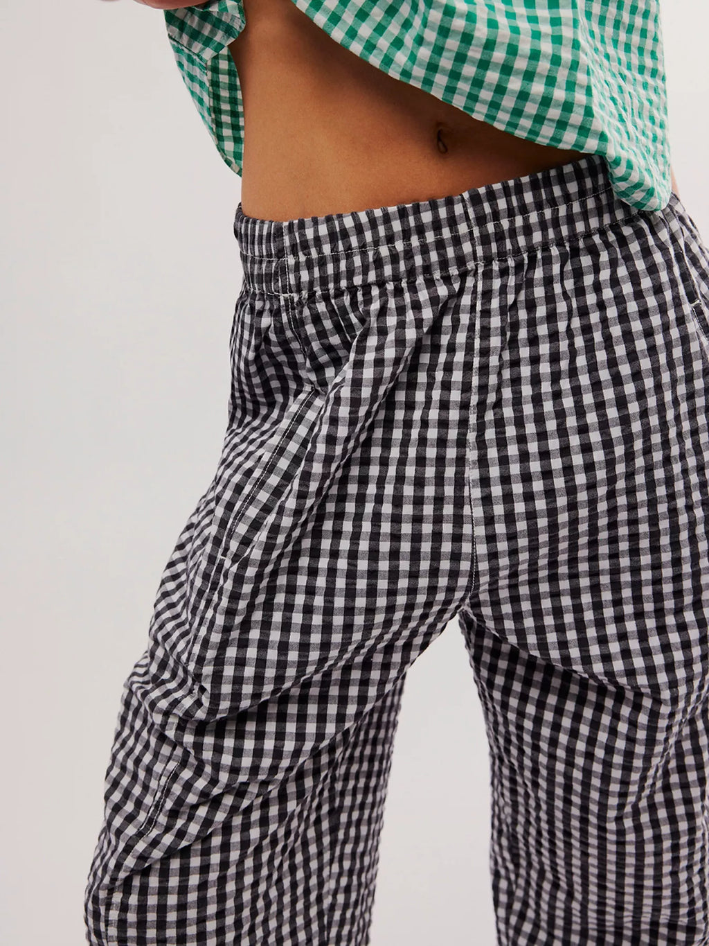 Gingham Relaxed Fit Pants (6)