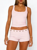 Wide Strap Tank Shorts Set (7)
