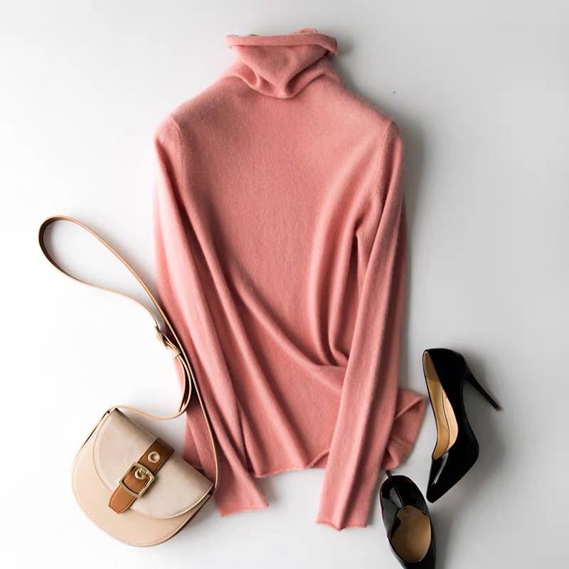 Turtleneck Cashmere Sweater Pure variant CJNSSYMY02261-Rubber powder-M|CJNSSYMY02261-Rubber powder-L|CJNSSYMY02261-Rubber powder-XL|CJNSSYMY02261-Rubber powder-S|CJNSSYMY02261-Rubber powder-XXL