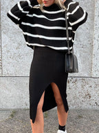 Striped Turtleneck Long Sleeve Sweater (14)
