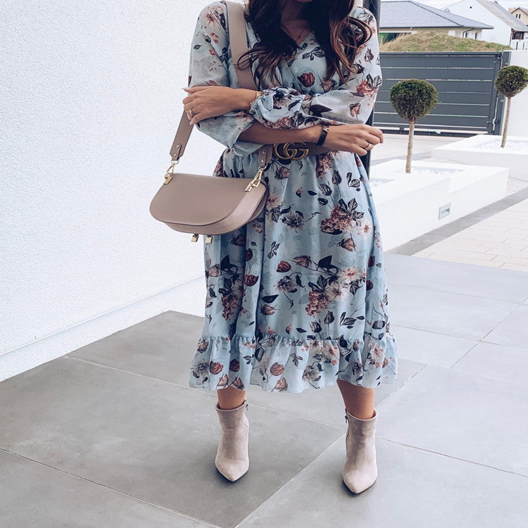V-neck Print Dress Maxi photo 3