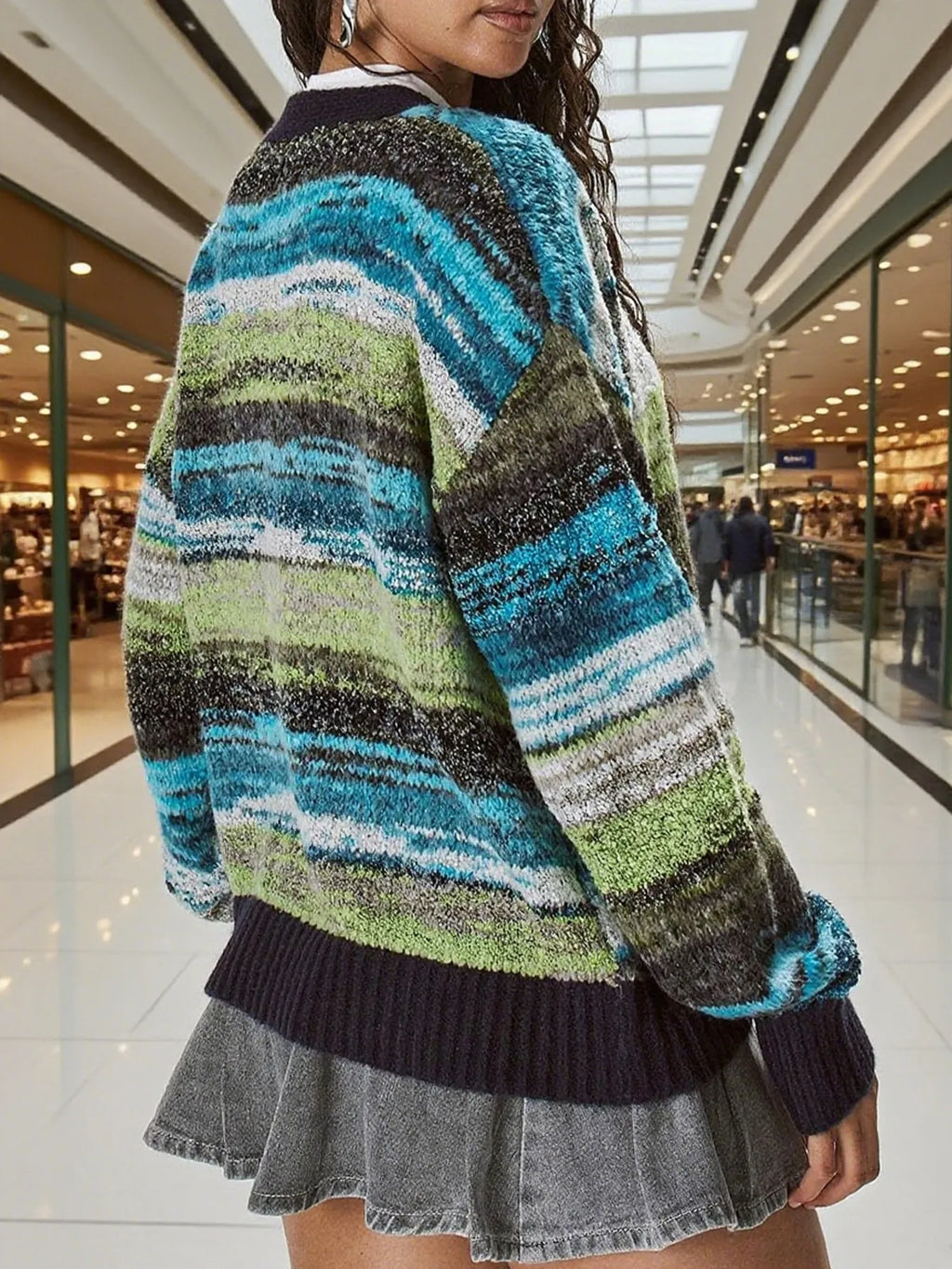 Gradient Stripe Button-up Cardigan (11)