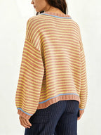 Oversized Striped Dropped Shoulder Sweater (4)