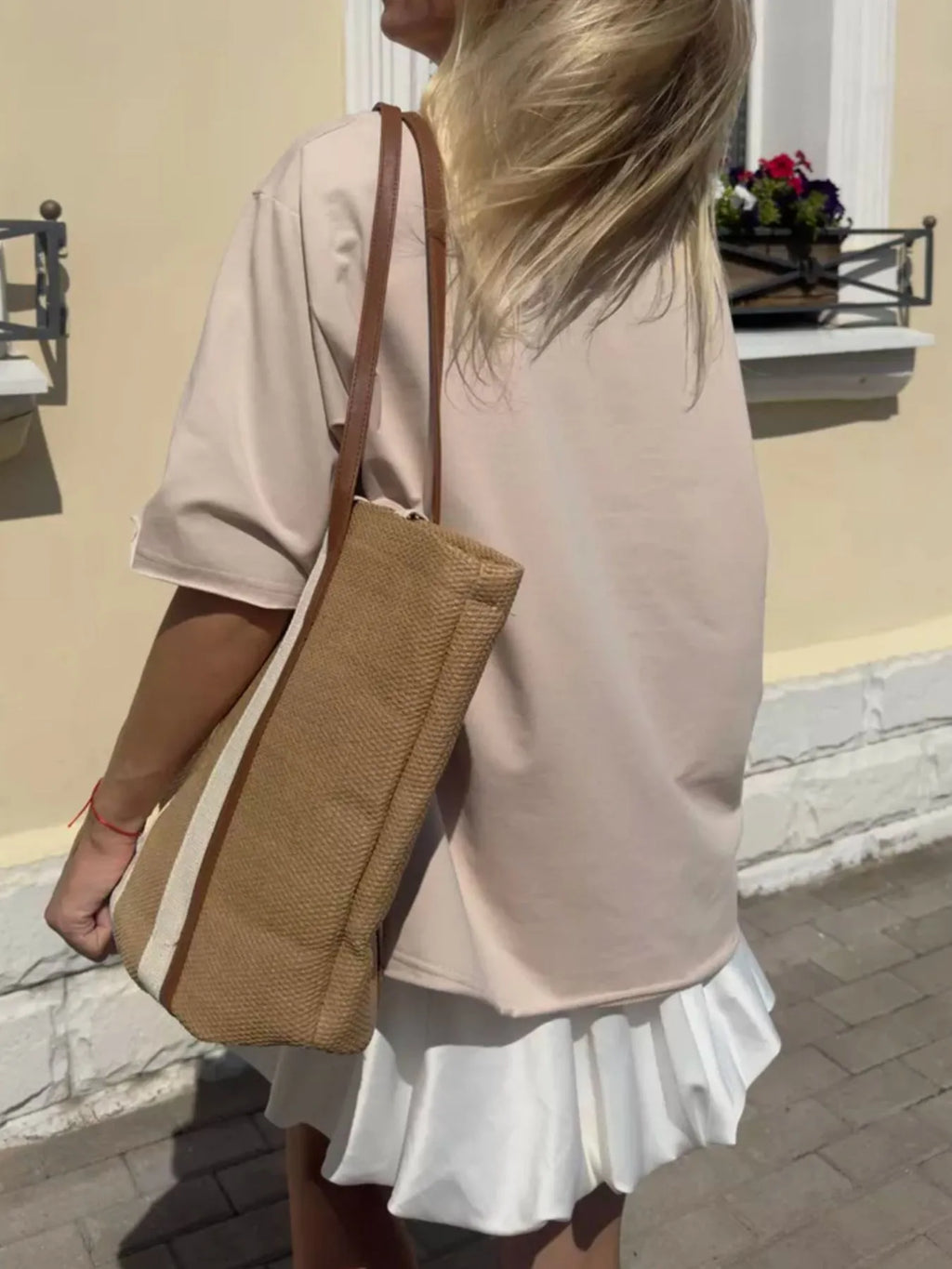 Round Neck Half Sleeve Oversized T-shirt (2)