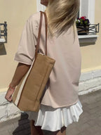 Round Neck Half Sleeve Oversized T-shirt (2)
