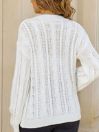Cable Knit Long Sleeve Sweater (6)