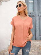 V-neck Short Sleeve T-shirt (14)