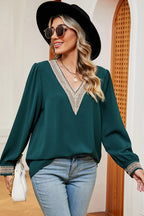 V-neck Long Sleeve T-shirt (14)