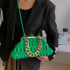 Autumn Embroidery Line Rhombus Chain Shoulder Bag photo 1