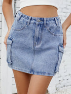 Cargo Denim Skirt (4)