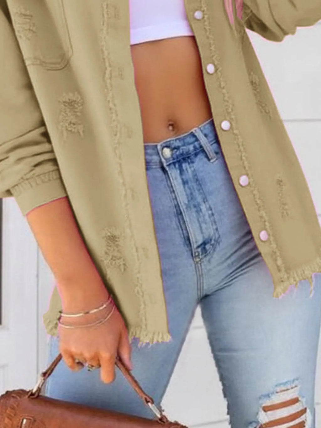 Distressed Denim Jacket Frayed Edges (9)