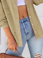 Distressed Denim Jacket Frayed Edges (9)