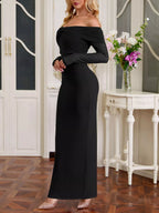 Off-shoulder Ruched Maxi Dress (5)