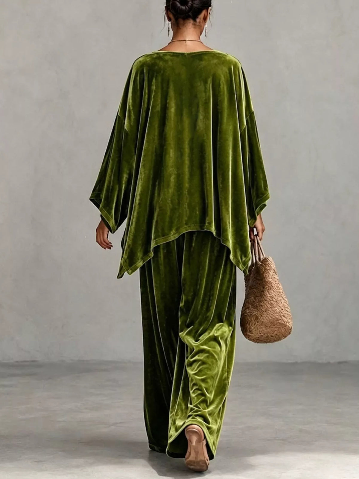 Full Size Asymmetrical Top Wide Leg Pants Set Plus (4)