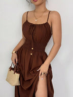 Smocked Spaghetti Strap Midi Dress (10)