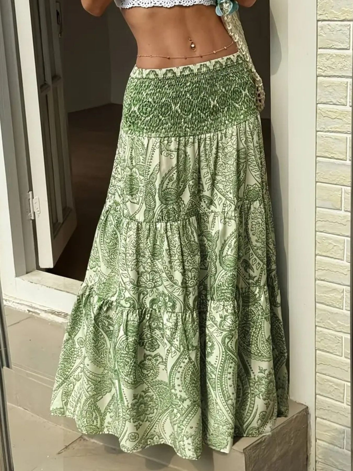Paisley Print Maxi Skirt (15)
