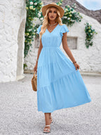 V-neck Ruffle Layered Dress photo 1