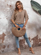V-neck Half Sleeve Blouse (11)