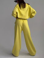 Quarter-zip Top Wide-leg Sweatpants Set (21)
