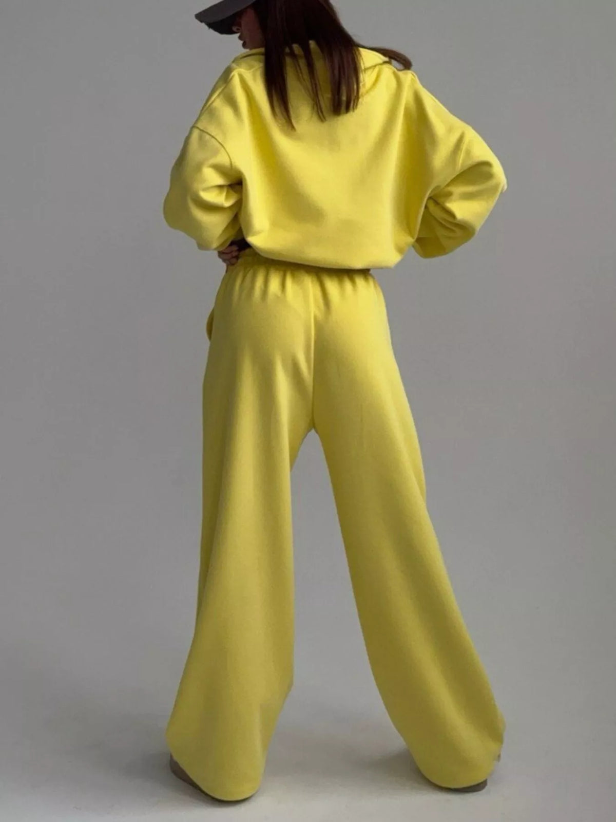 Quarter-zip Top Wide-leg Sweatpants Set (21)