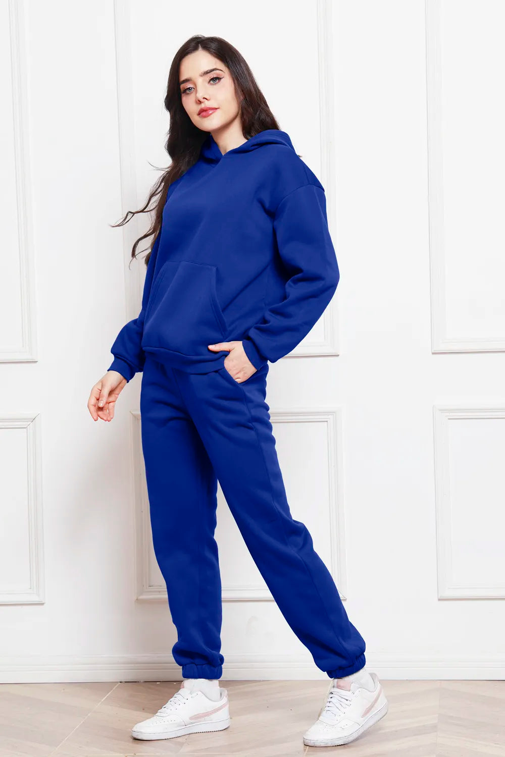 Drop Shoulder Long Sleeve Hoodie Pants Set (8)