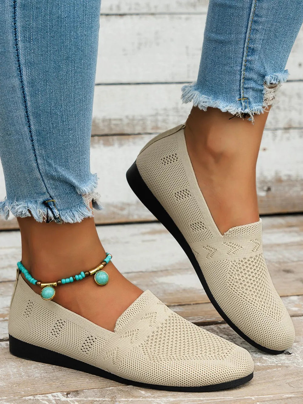 Mesh Round Toe Flat Slip-ons (9)