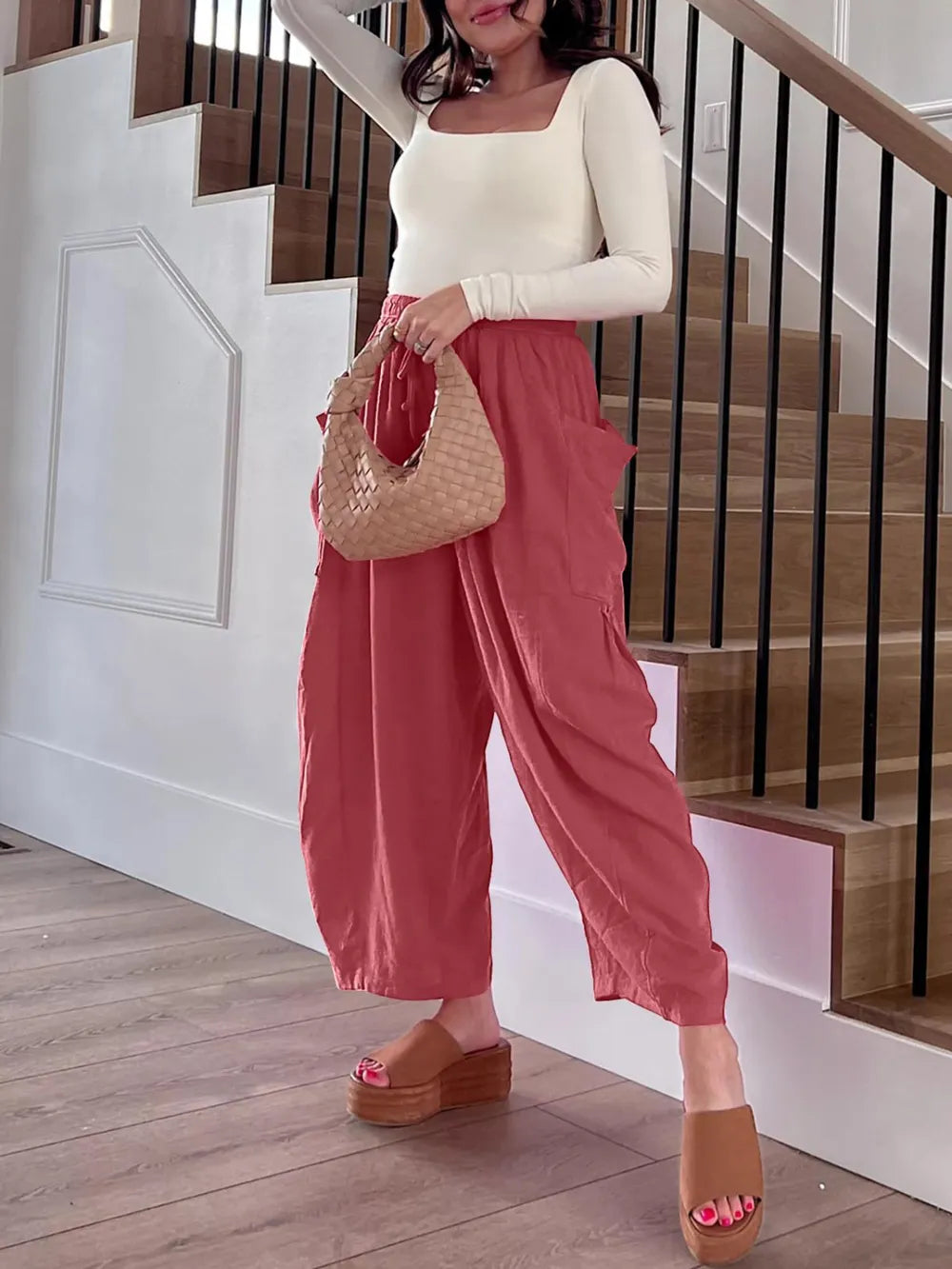 Full Size Wide Leg Pants Pockets Plus (2)