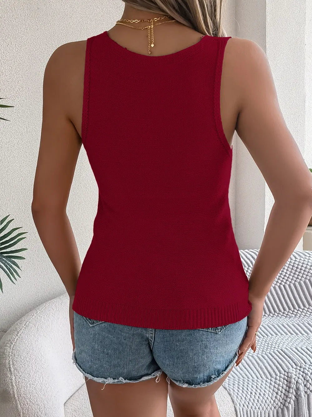 Eyelet V-neck Tank (9)