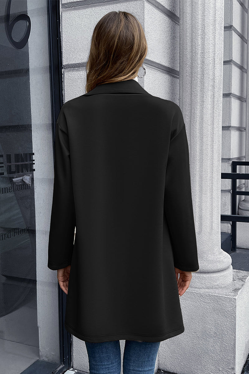 Lapel Collar Long Sleeve Blazer (9)