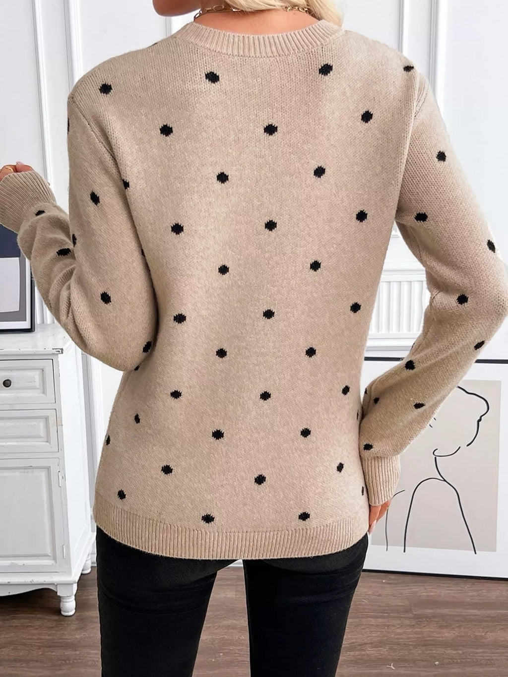 Polka Dot Crew Neck Sweater (5)