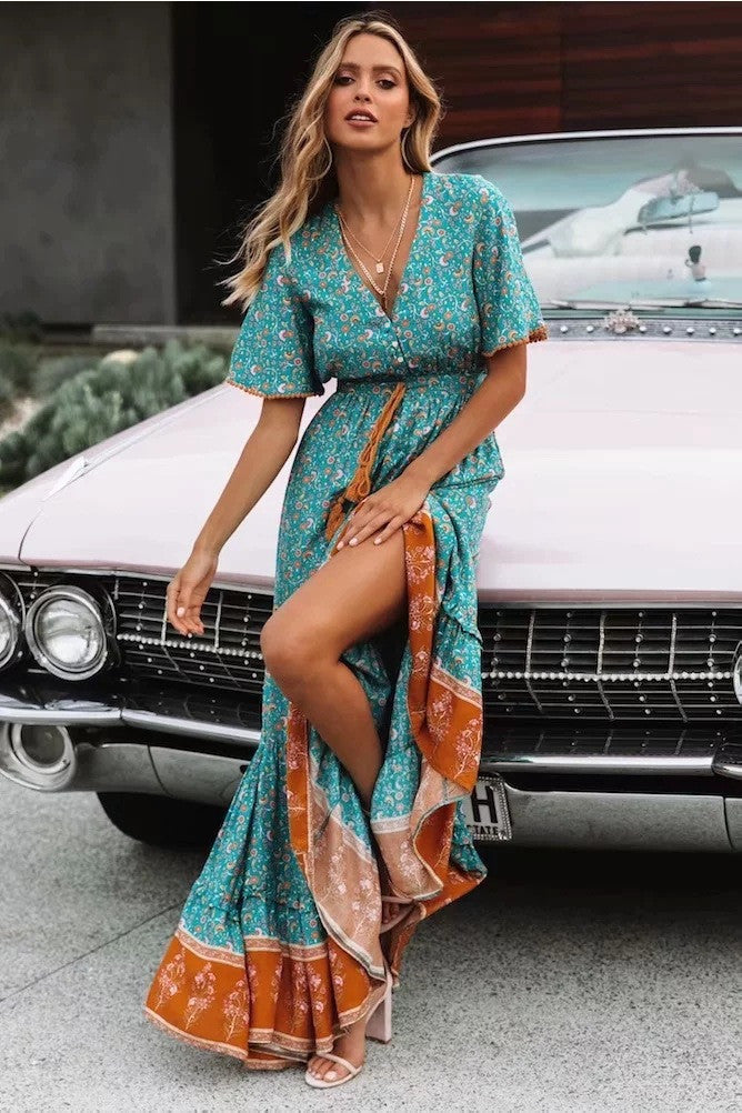 Bohemian V-neck Dress photo 4
