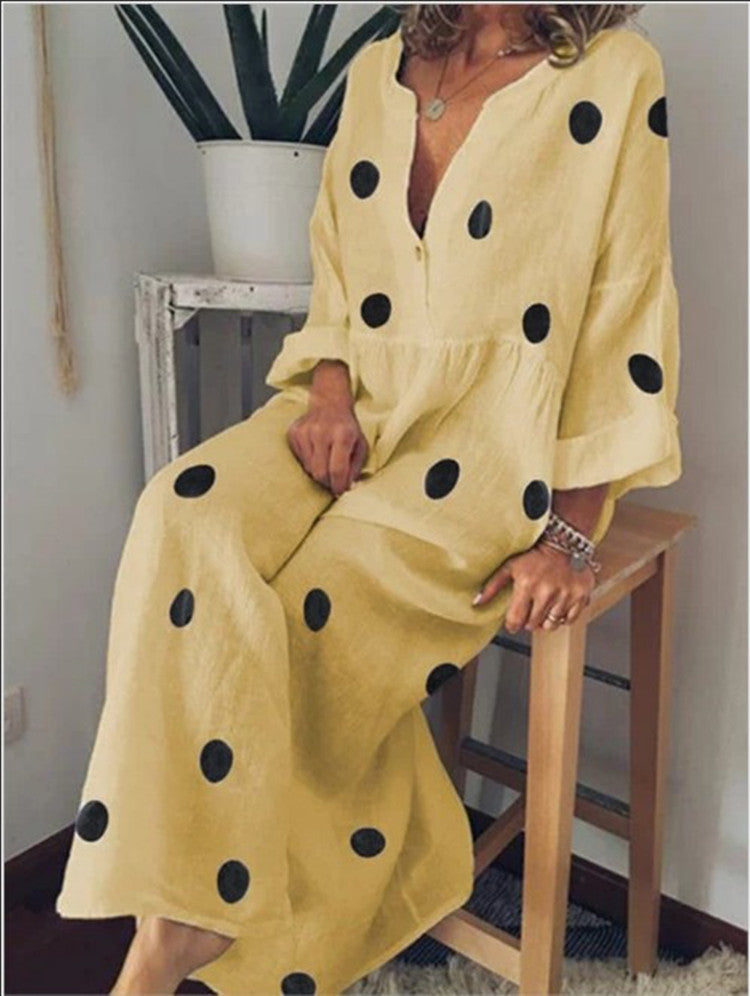 Maxi Dress Bohemian Print variant CJNSSYLY04777-Yellow-4XL|CJNSSYLY04777-Yellow-M|CJNSSYLY04777-Yellow-S|CJNSSYLY04777-Yellow-L|CJNSSYLY04777-Yellow-XL|CJNSSYLY04777-Yellow-3XL|CJNSSYLY04777-Yellow-5XL|CJNSSYLY04777-Yellow-XXL