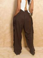 Wide-leg Pants Fringed Details (6)