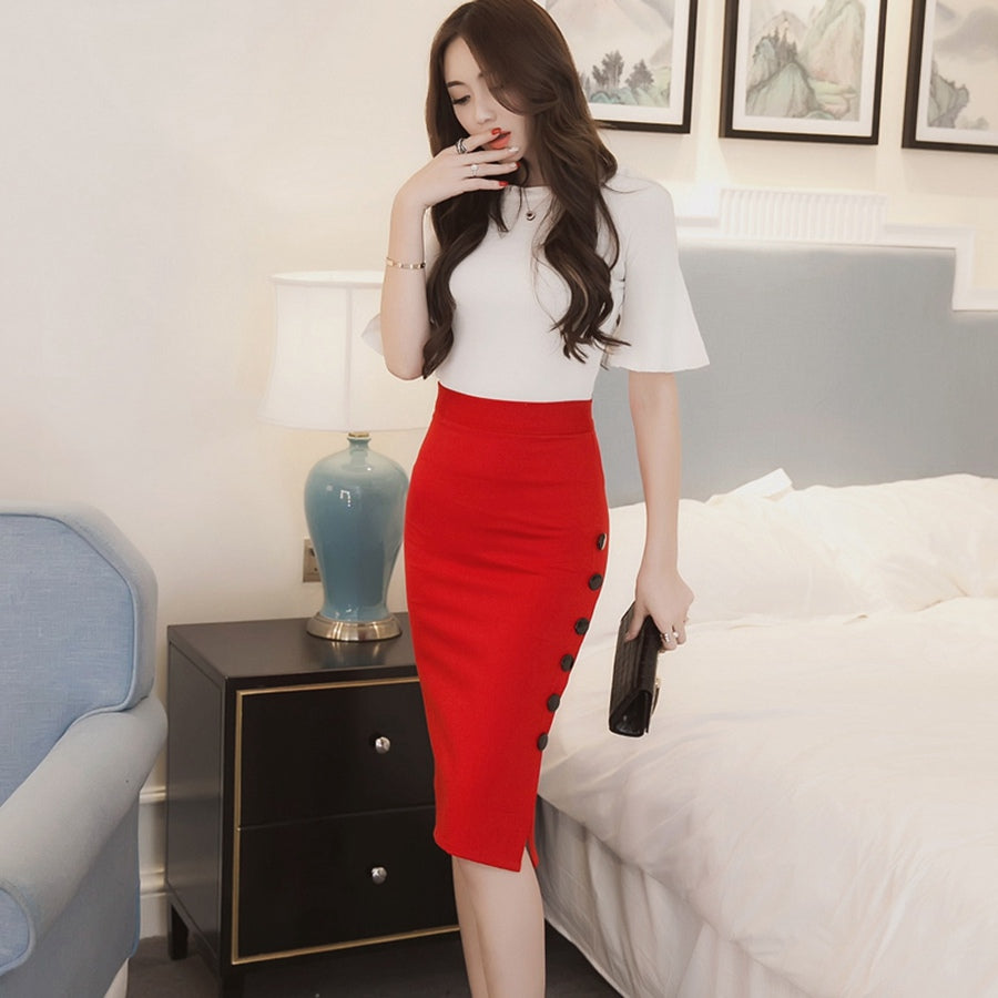 Hip Skirt Split variant CJNSXZQZ00524-Red-XL|CJNSXZQZ00524-Red-M|CJNSXZQZ00524-Red-5XL|CJNSXZQZ00524-Red-3XL|CJNSXZQZ00524-Red-XXL|CJNSXZQZ00524-Red-4XL|CJNSXZQZ00524-Red-L|CJNSXZQZ00524-Red-S
