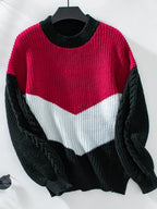 Contrast Round Neck Long Sleeve Sweater (9)