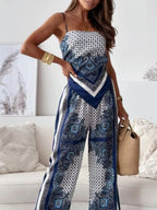 Printed Cami Wide Leg Pants Set (3)