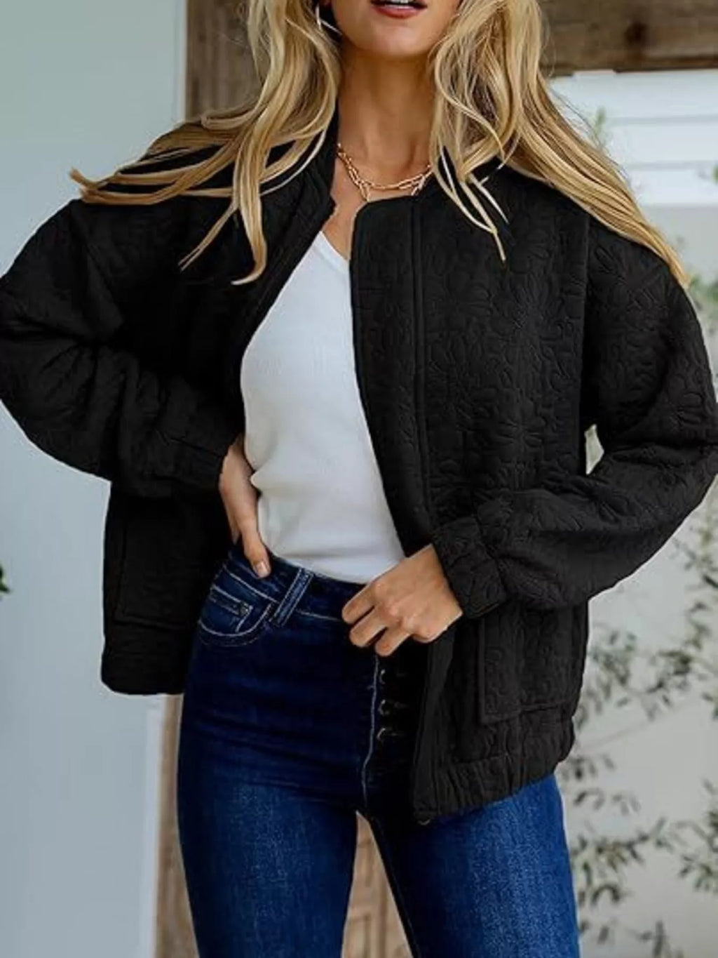 Floral Quilted Zip Up Jacket (5)