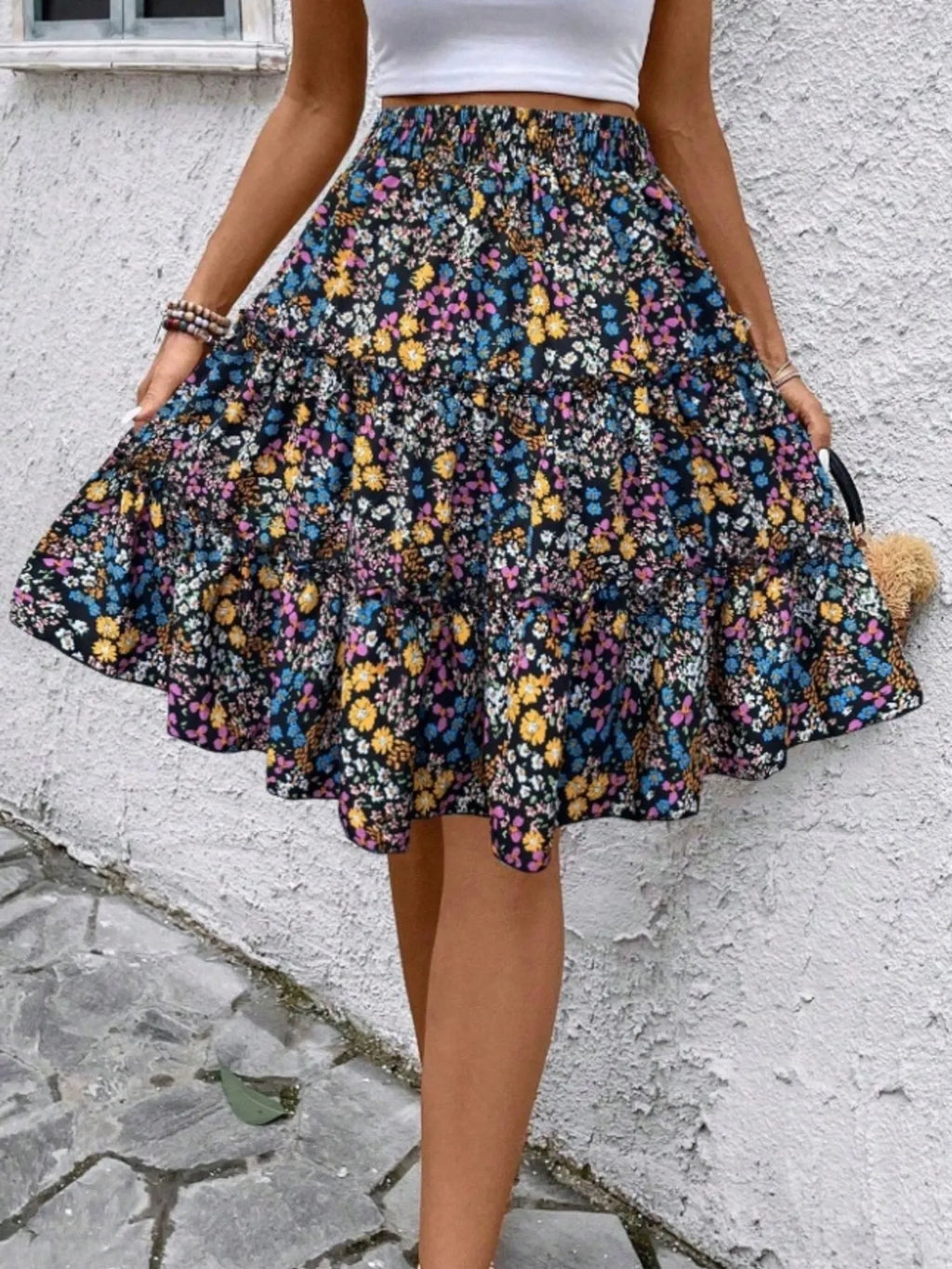 Floral Print Midi Skirt (5)