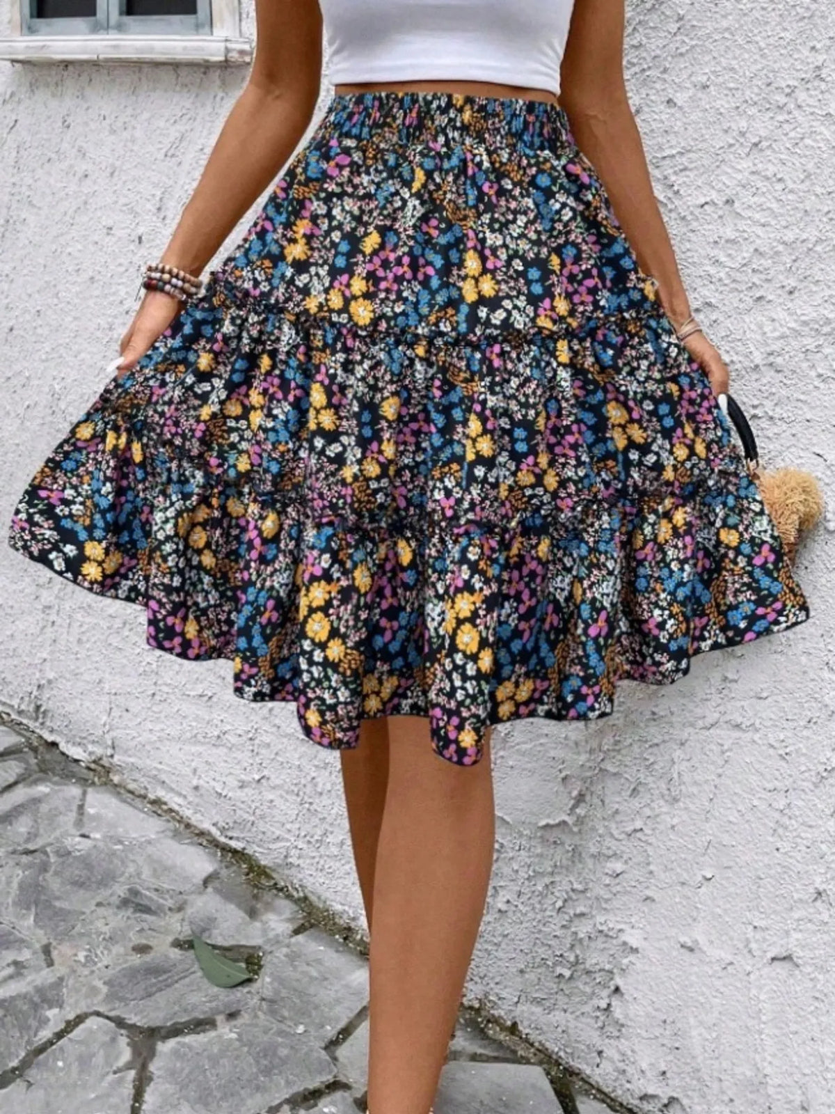 Floral Print Midi Skirt (5)