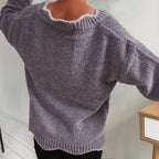 V-neck Drop Shoulder Long Sleeve Sweater (9)