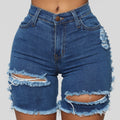Shredded High-rise Stretch Jeans variant CJNSXZNZ01641-Dark Blue-XL|CJNSXZNZ01641-Dark Blue-XXL|CJNSXZNZ01641-Dark Blue-L|CJNSXZNZ01641-Dark Blue-M|CJNSXZNZ01641-Dark Blue-S