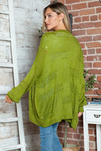 Openwork Open Front Long Sleeve Cardigan (4)