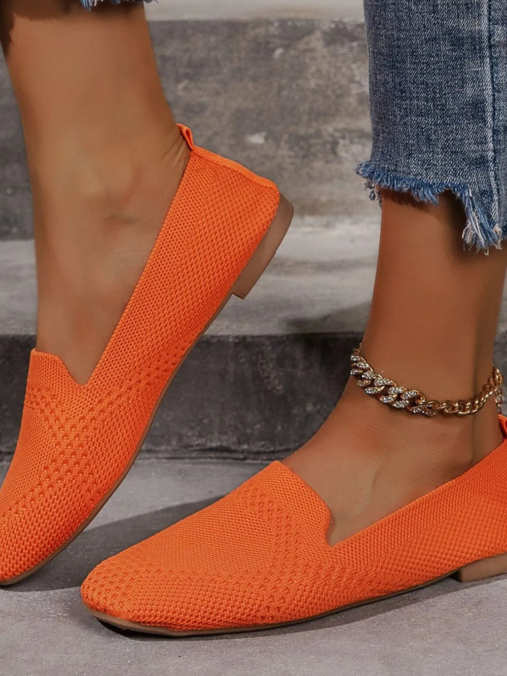 Square Toe Flat Slip-ons (4)