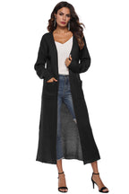 Long Sleeve Open Front Buttoned Cardigan (13)