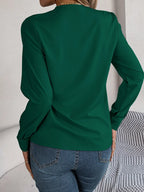 V-neck Long Sleeve Blouse (22)