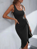 Wrap Tank Midi Dress Asymmetric Hem (10)